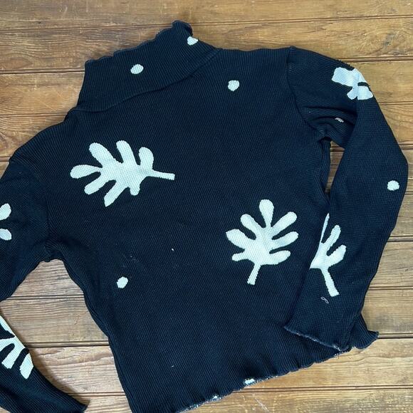 Vintage Women’s Maureene Keene NYC waffle knit cut out long sleeve top size sm - Picture 7 of 7